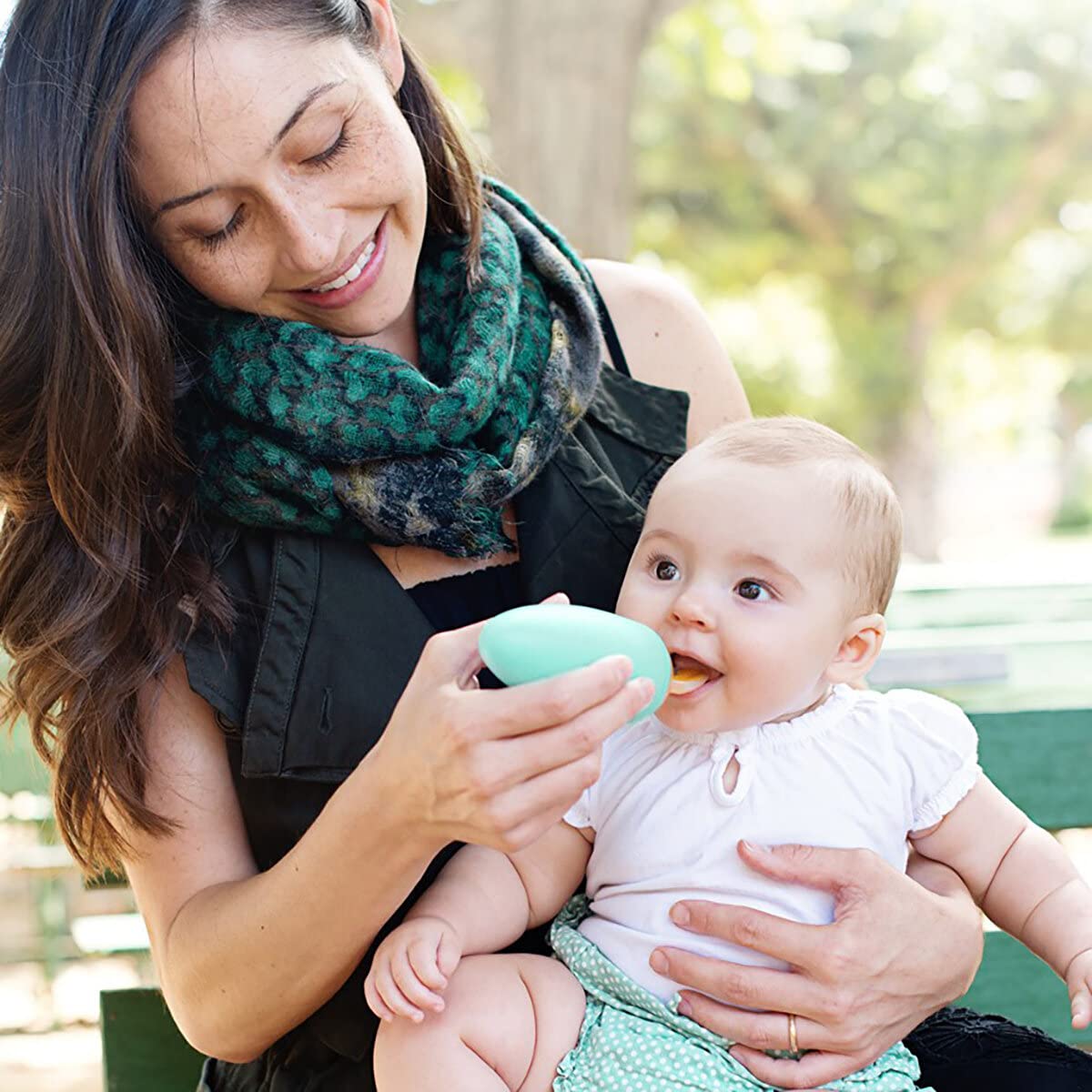 Foto 4 pulgar | Cuchara Dispensadora de Comida para Bebés Boon Squirt Silicone Mint - Venta Internacional