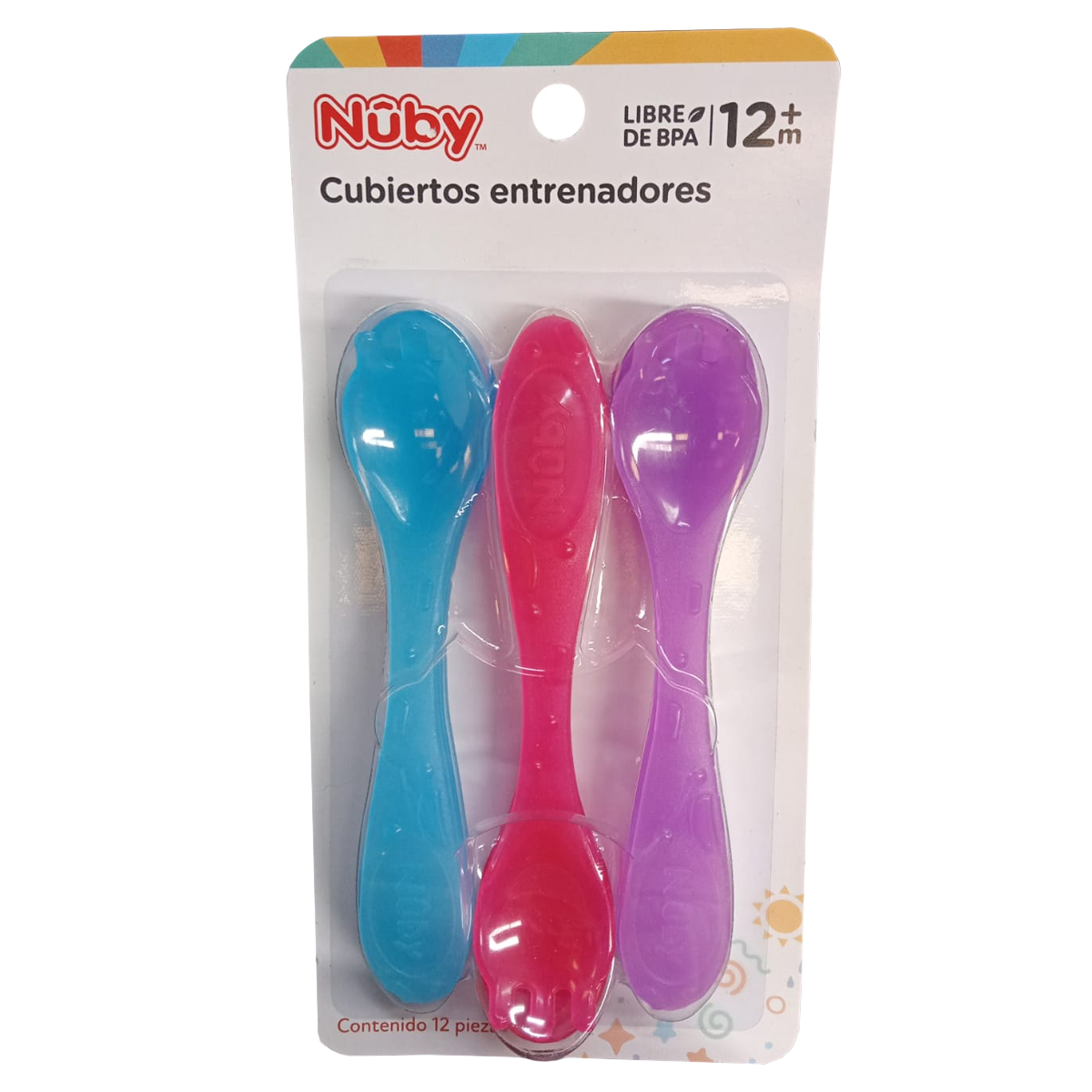 Foto 2 pulgar | Cubiertos Para Niños Nuby 12pz Rojo