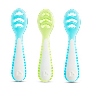 Foto 1 | Cucharas Para Bebés Munchkin Gentle Dip Para Autoalimentación, Paquete De 3 Unidades, Azul/verde - Venta Internacional.
