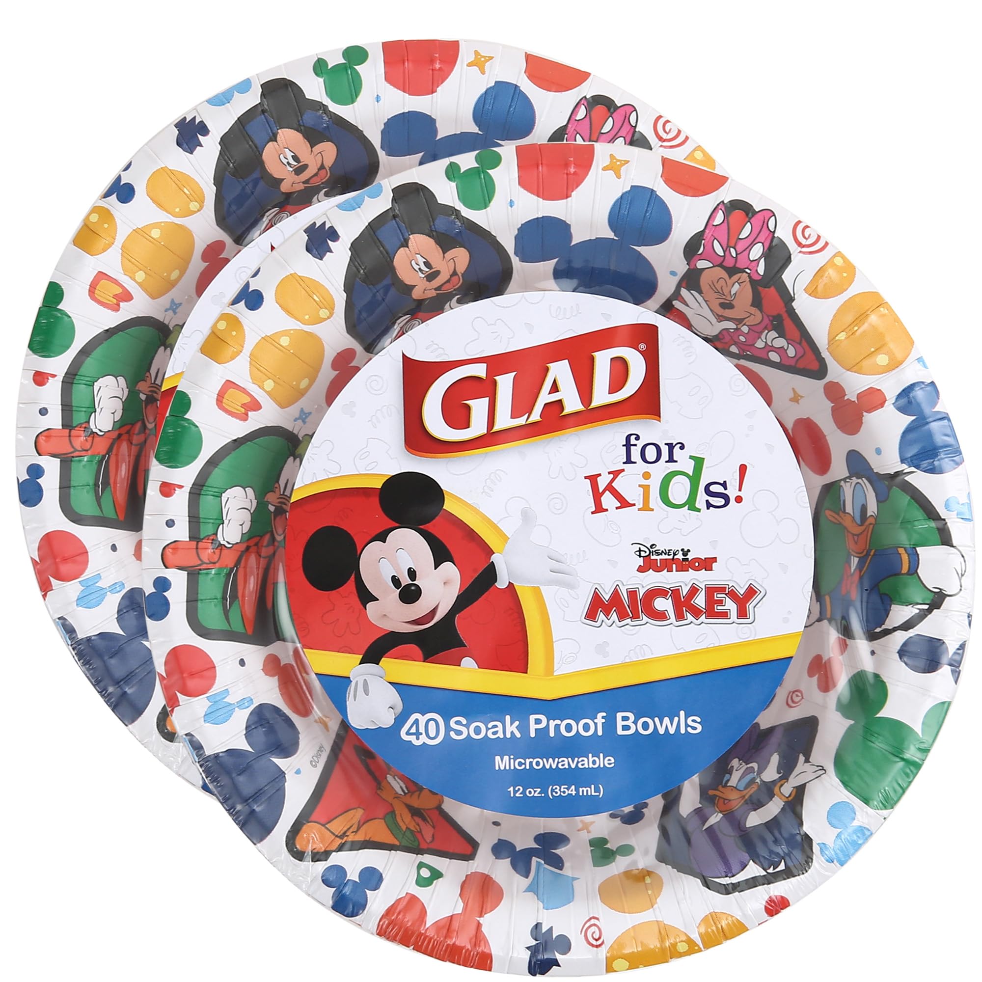 Cuencos De Papel Glad Para Niños Disney Mickey And Friends, 350 Ml, 40 Unidades - Venta Internacional.