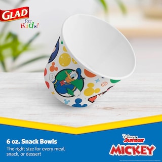 Foto 2 | Cuencos De Papel Para Aperitivos Glad Para Niños Disney Mickey Mouse, 180 Ml, 32 Unidades - Venta Internacional.