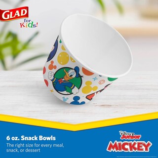 Foto 2 | Cuencos De Papel Para Aperitivos Glad Para Niños Disney Mickey Mouse, 180 Ml, 32 Unidades - Venta Internacional.