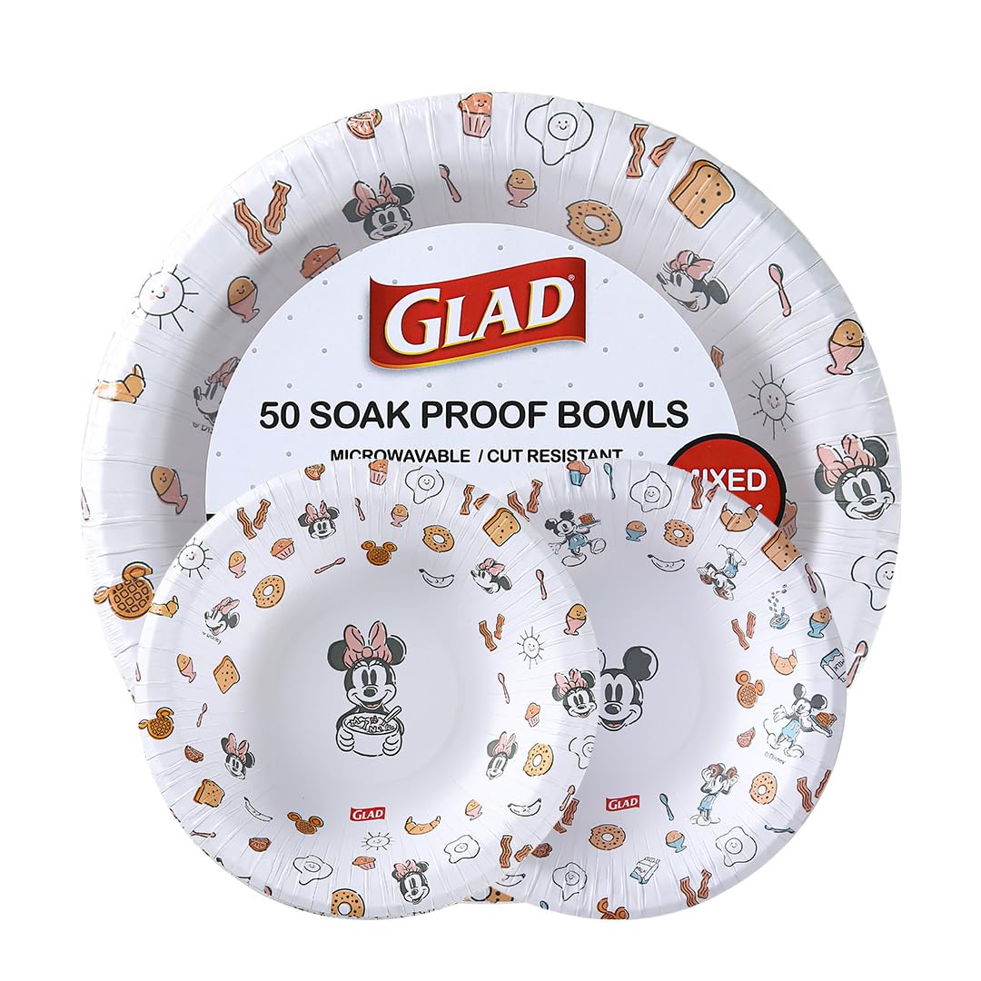 Foto 2 pulgar | Cuencos De Papel Glad Para Niños Disney Mickey And Friends, 480 Ml, 50 Unidades - Venta Internacional.