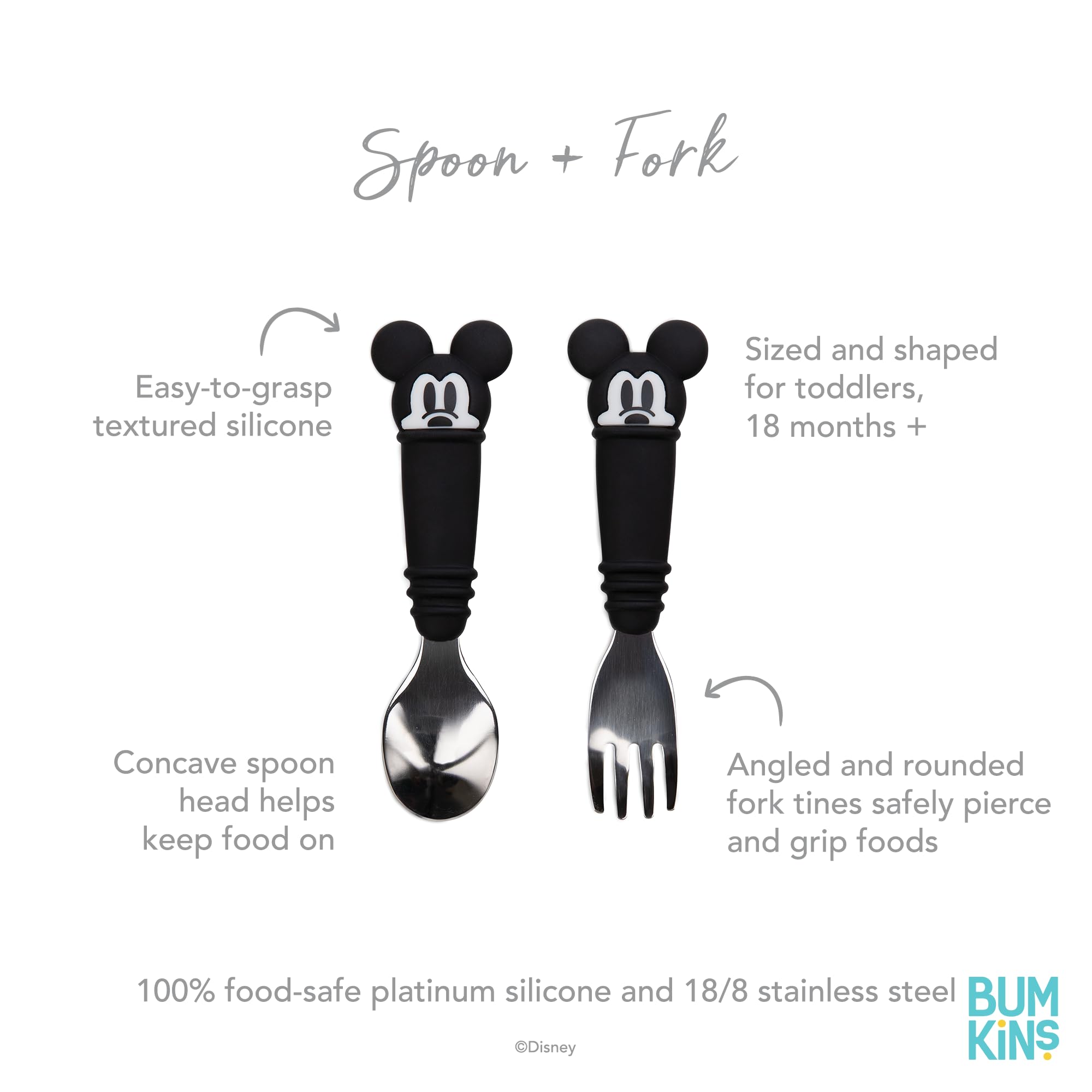 Foto 5 pulgar | Cubiertos de Entrenamiento Bumkins Disney de Silicona y Acero Inoxidable para Niños - Venta Internacional
