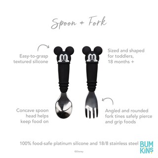 Foto 4 | Cubiertos de Entrenamiento Bumkins Disney de Silicona y Acero Inoxidable para Niños - Venta Internacional
