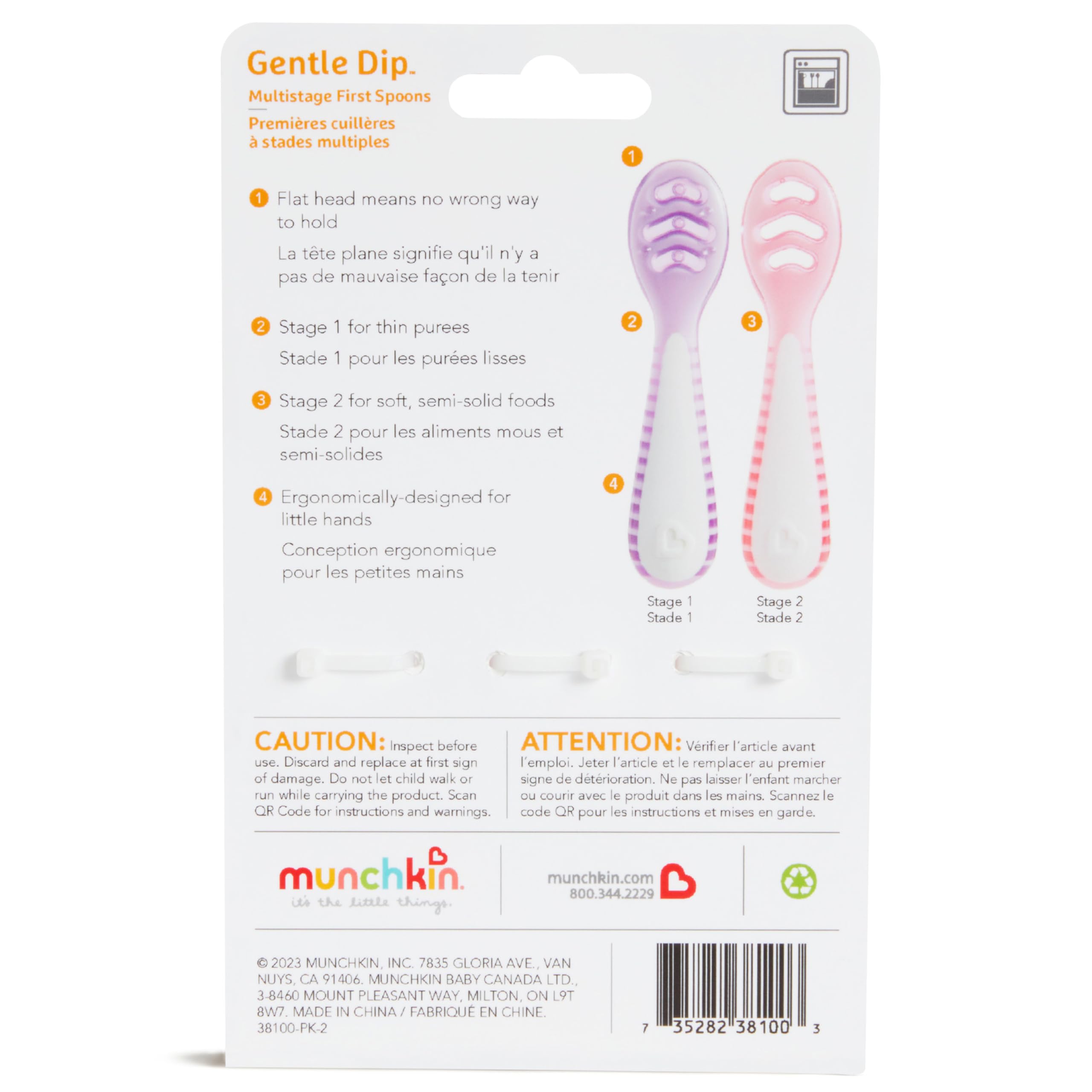 Foto 8 pulgar | Cucharas Para Bebés Munchkin Gentle Dip Para Autoalimentación, Paquete De 3 - Venta Internacional.