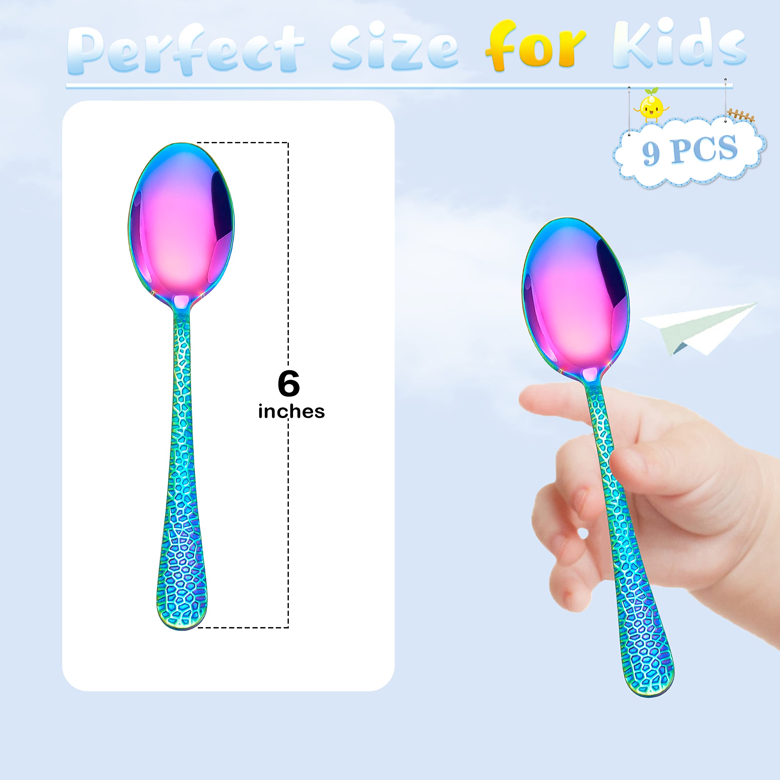 Foto 3 pulgar | Juego De Cubiertos Lianyu Rainbow De Acero Inoxidable Para Niños, 9 Piezas - Venta Internacional.