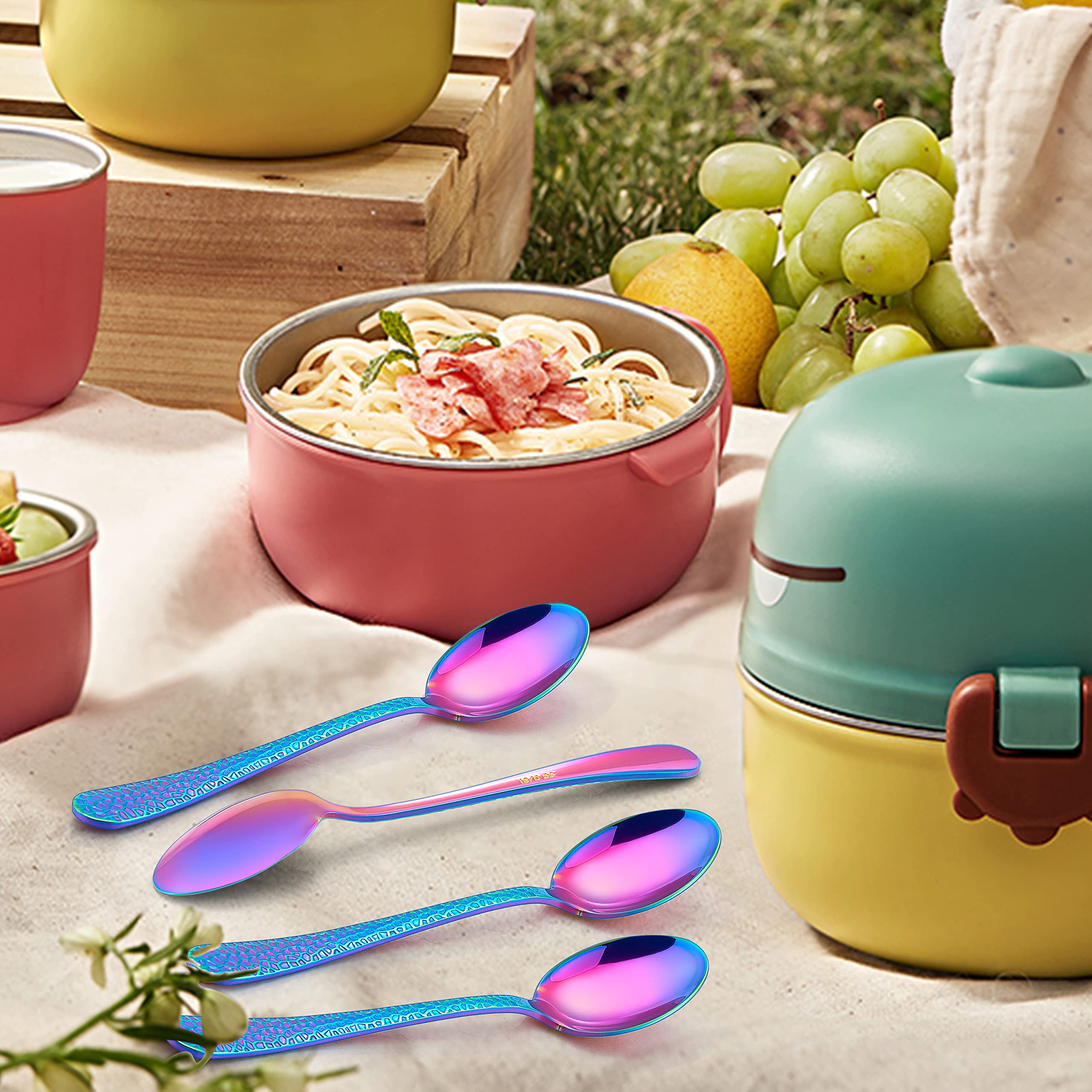 Foto 4 pulgar | Juego De Cubiertos Lianyu Rainbow De Acero Inoxidable Para Niños, 9 Piezas - Venta Internacional.