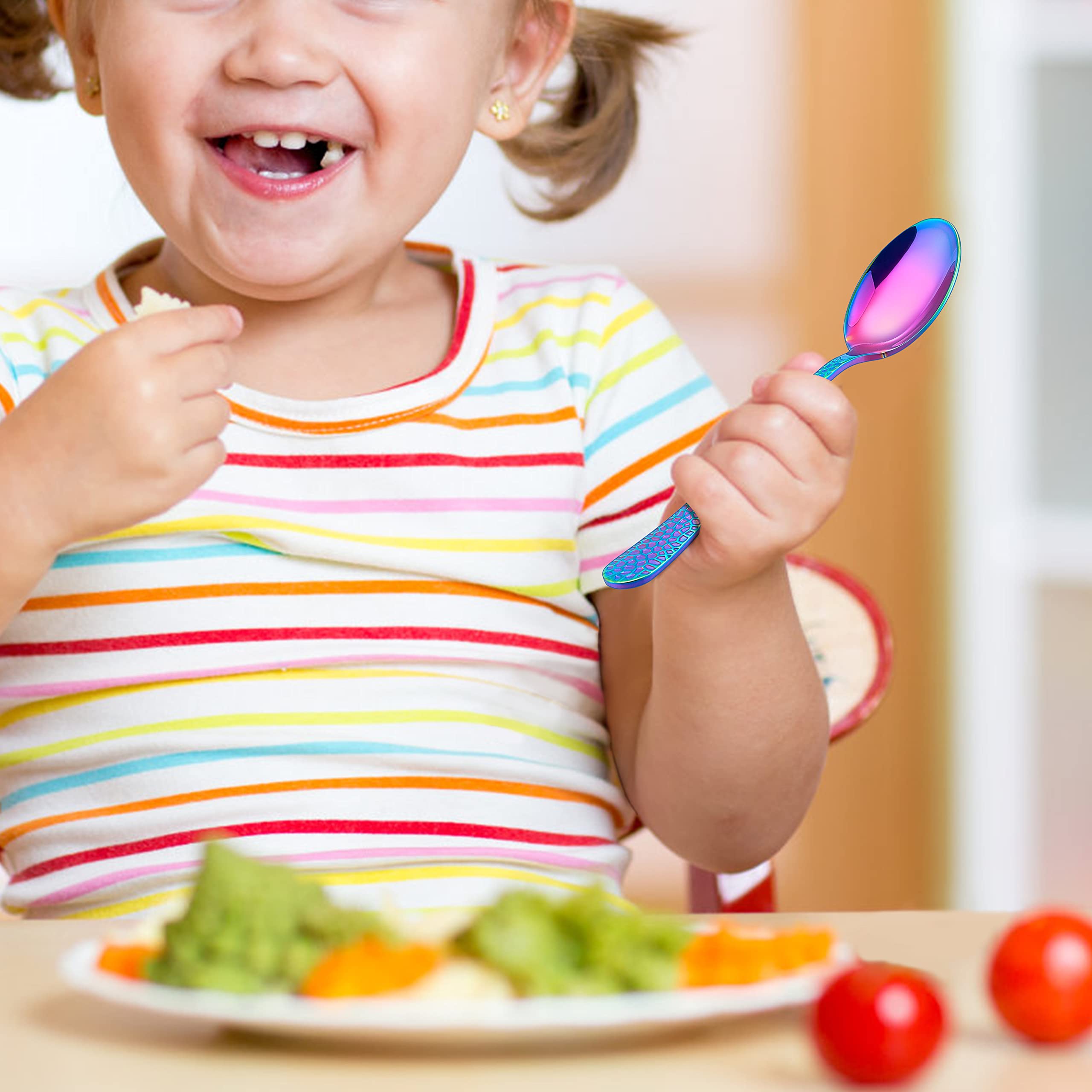 Foto 5 pulgar | Juego De Cubiertos Lianyu Rainbow De Acero Inoxidable Para Niños, 9 Piezas - Venta Internacional.