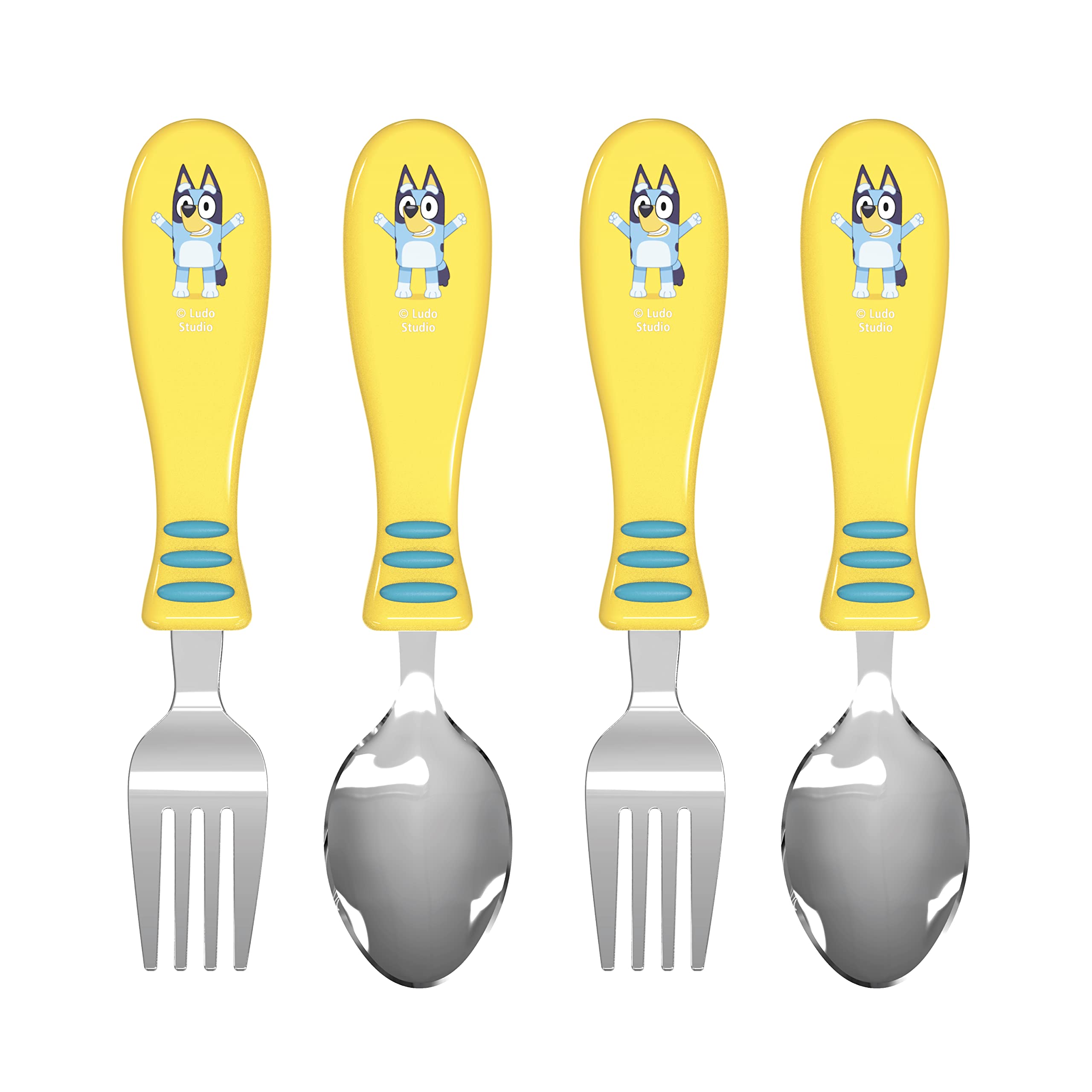 Juego De Cubiertos Bluey Kid De Zak Designs, 2 Tenedores Y 2 Cucharas - Venta Internacional.