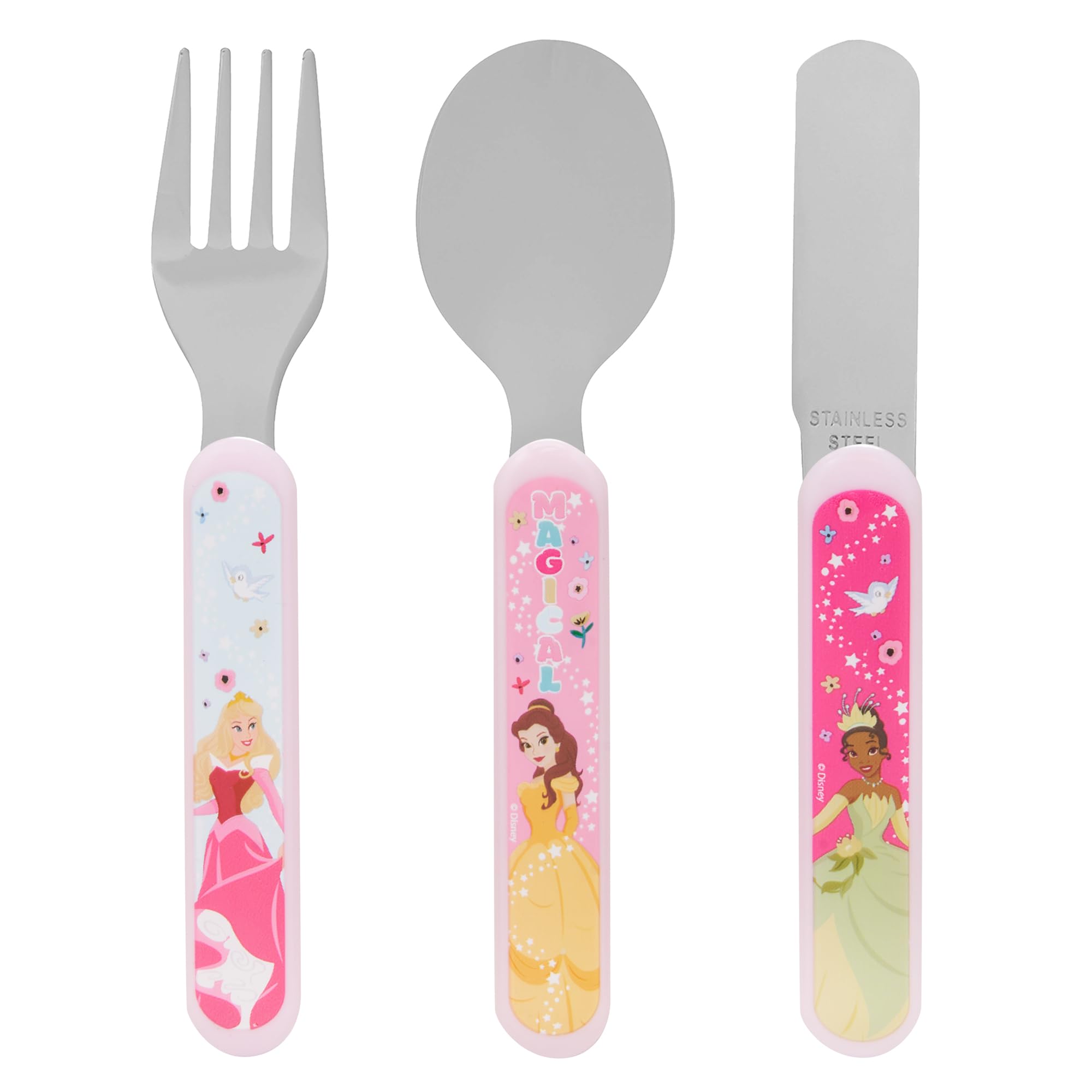 Foto 3 pulgar | Juego De Cubiertos Reutilizables Disney Princess De Metal Para Niños De 12 M O Más - Venta Internacional.