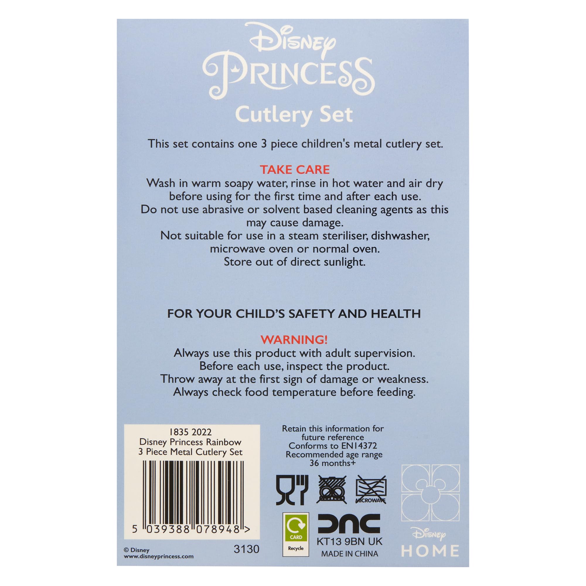 Foto 4 pulgar | Juego De Cubiertos Reutilizables Disney Princess De Metal Para Niños De 12 M O Más - Venta Internacional.