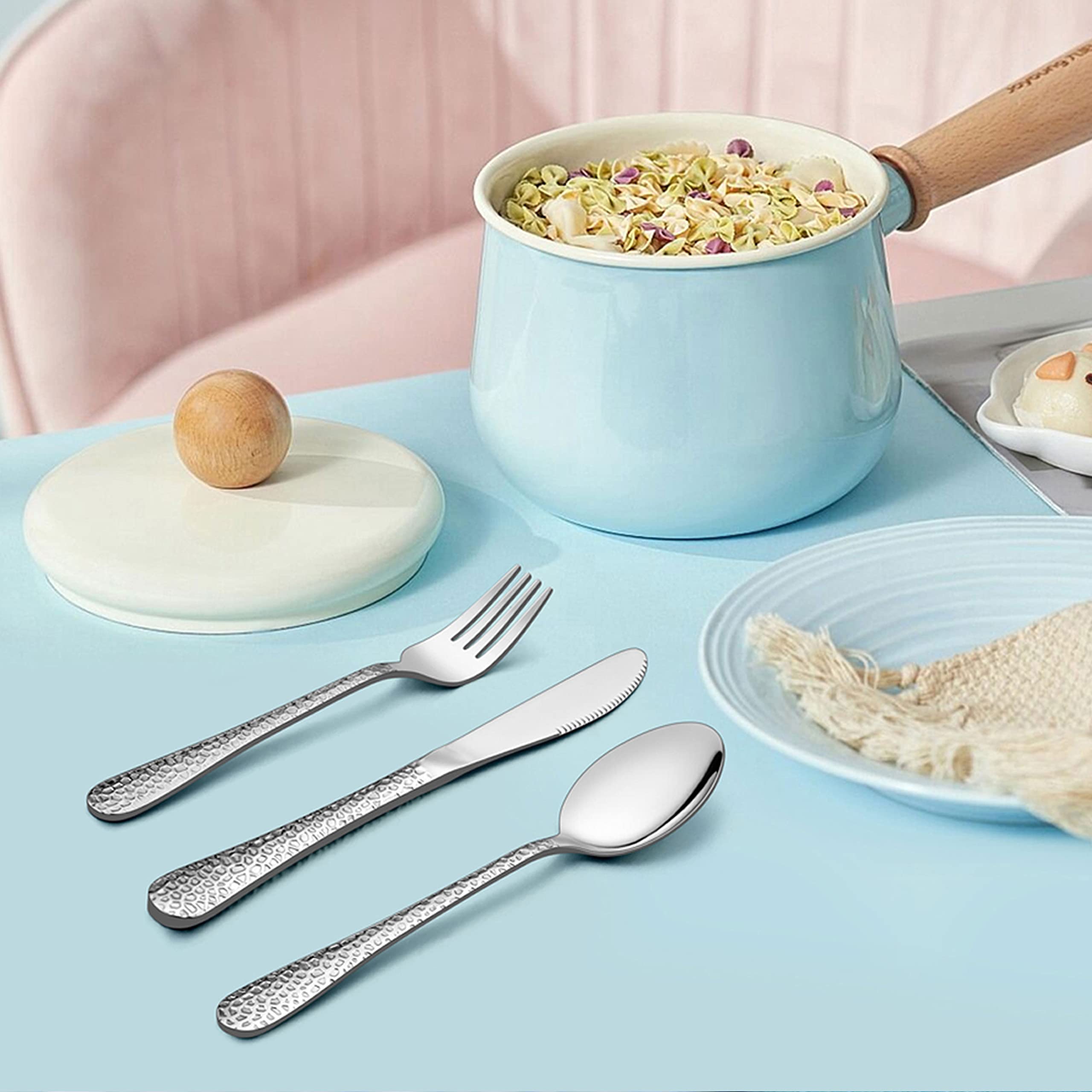 Foto 4 pulgar | Juego De Utensilios Para Niños Lianyu De Acero Inoxidable, 15 Piezas, Martillado - Venta Internacional.