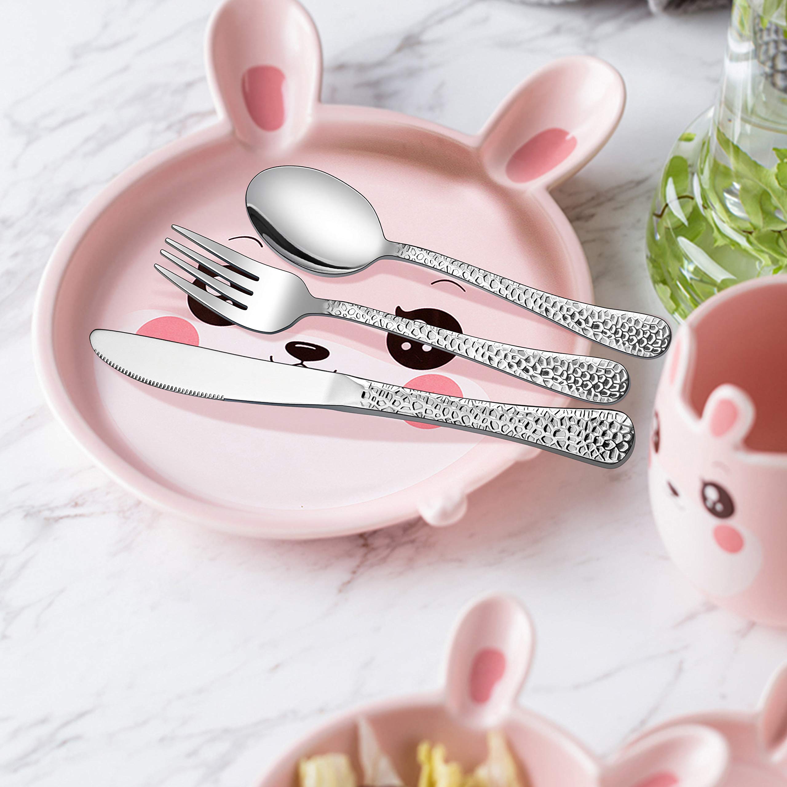 Foto 5 pulgar | Juego De Utensilios Para Niños Lianyu De Acero Inoxidable, 15 Piezas, Martillado - Venta Internacional.