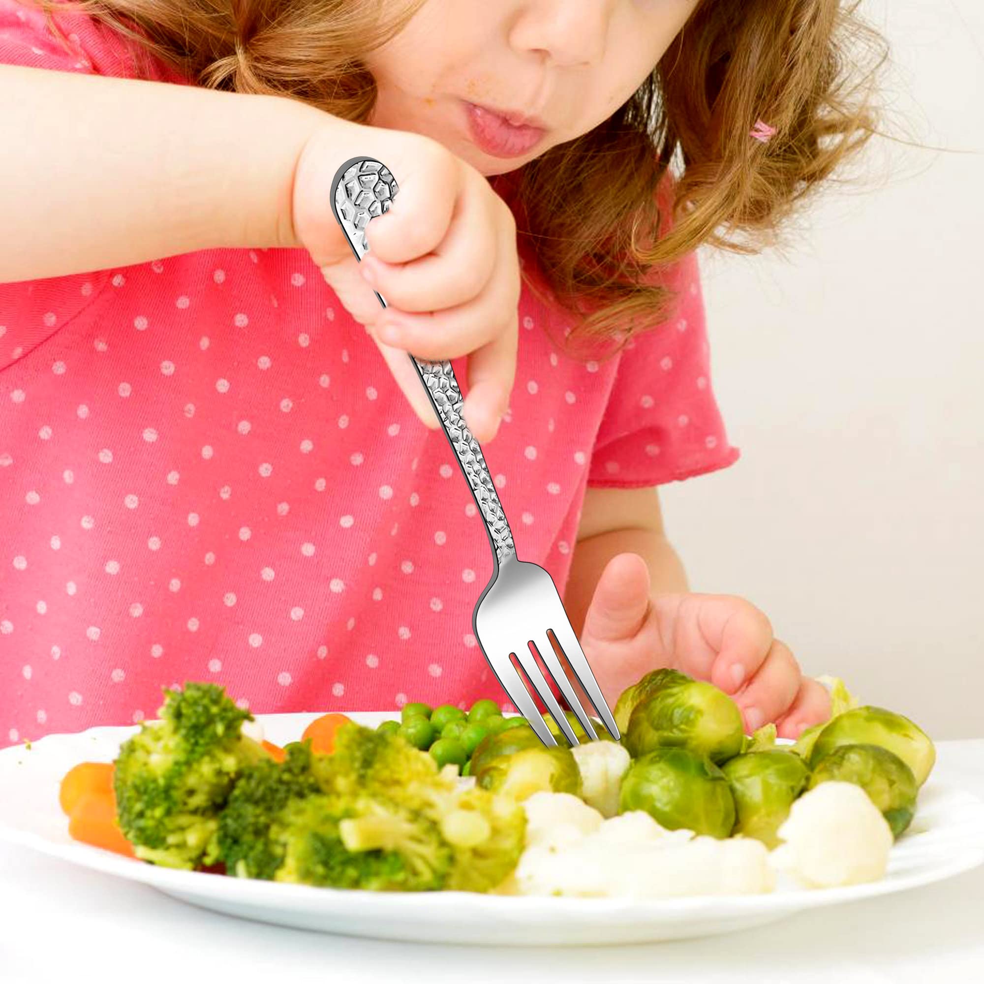 Foto 5 | Juego De Utensilios Para Niños Lianyu De Acero Inoxidable, 15 Piezas, Martillado - Venta Internacional.