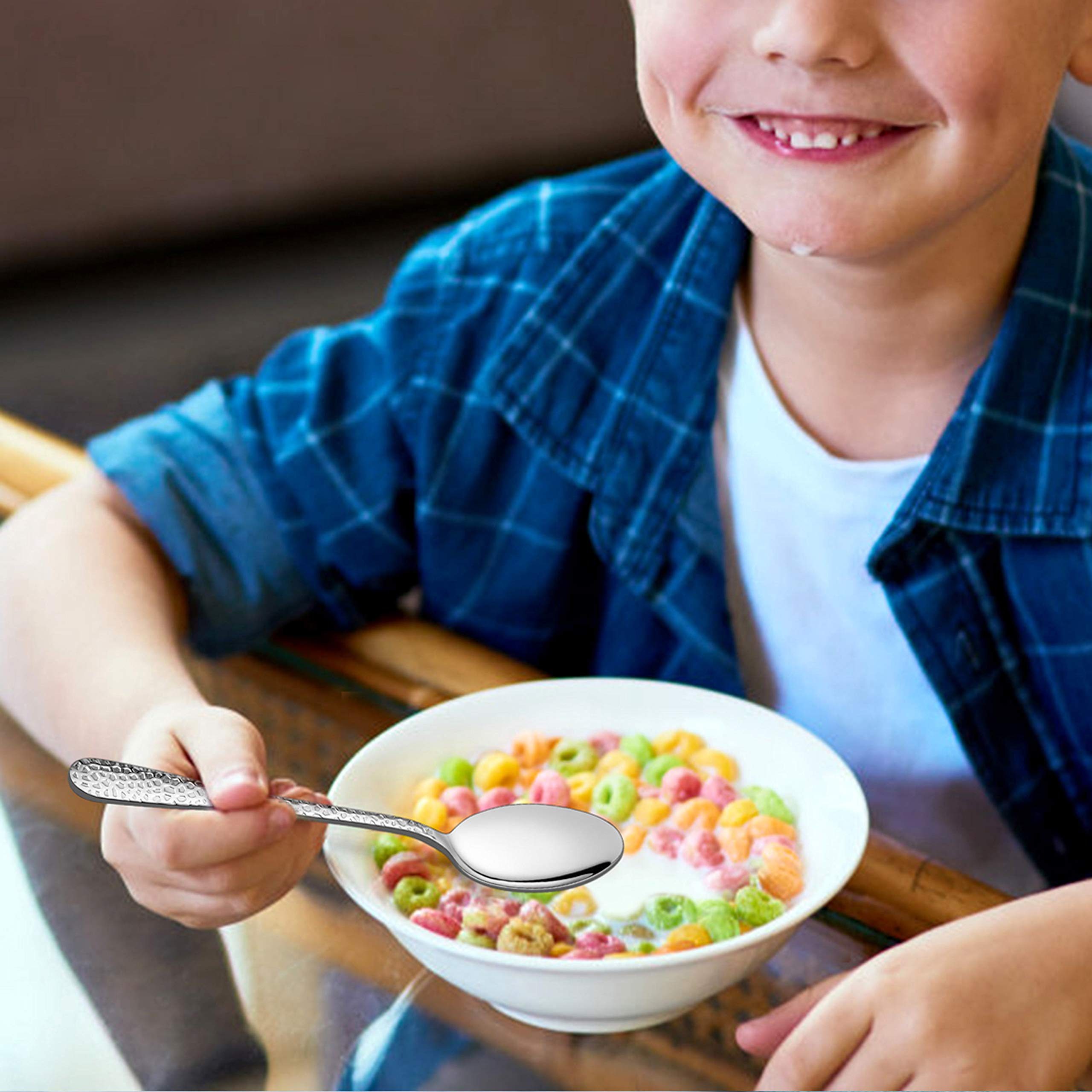 Foto 6 | Juego De Utensilios Para Niños Lianyu De Acero Inoxidable, 15 Piezas, Martillado - Venta Internacional.