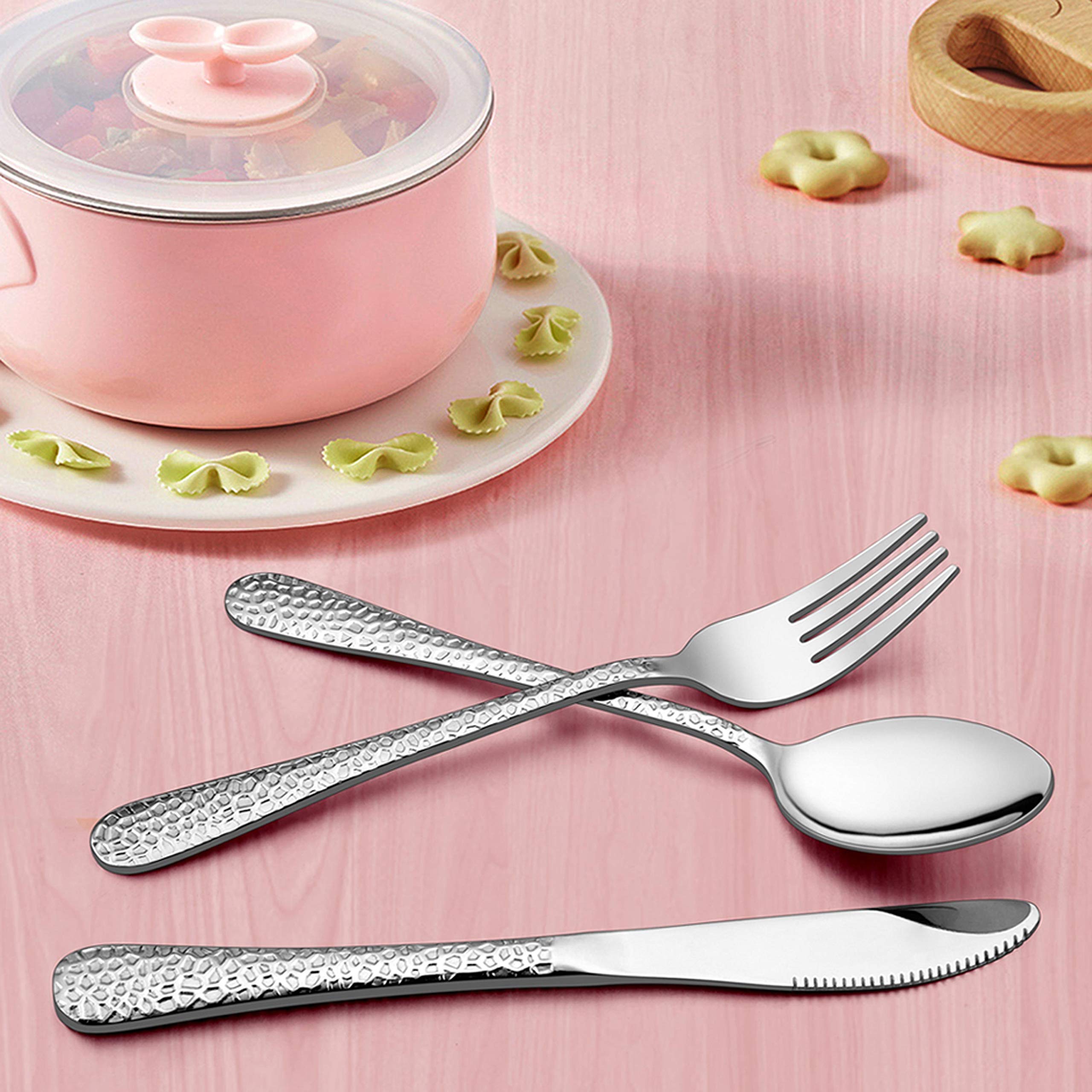 Foto 7 | Juego De Utensilios Para Niños Lianyu De Acero Inoxidable, 15 Piezas, Martillado - Venta Internacional.