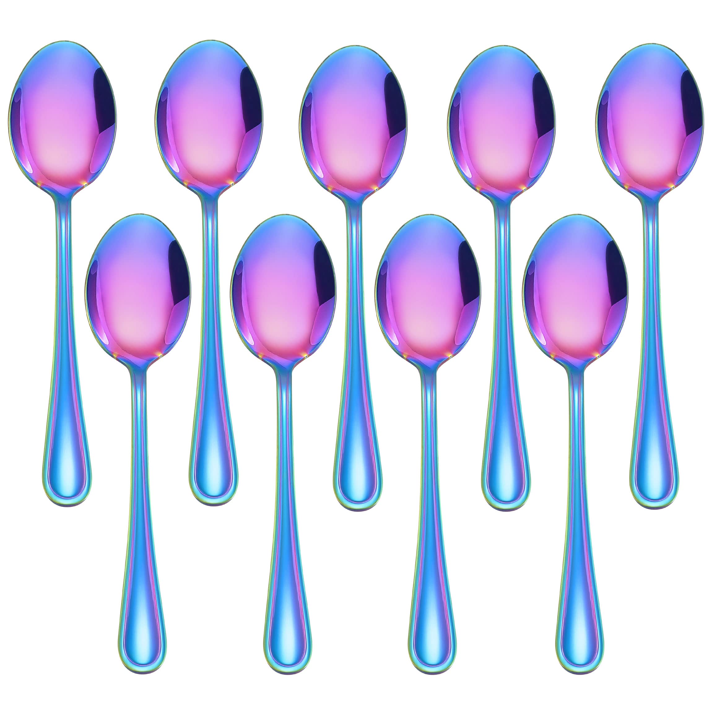 Foto 2 pulgar | Juego De 9 Cucharas Para Niños Pequeños Lianyu Rainbow De Acero Inoxidable - Venta Internacional.