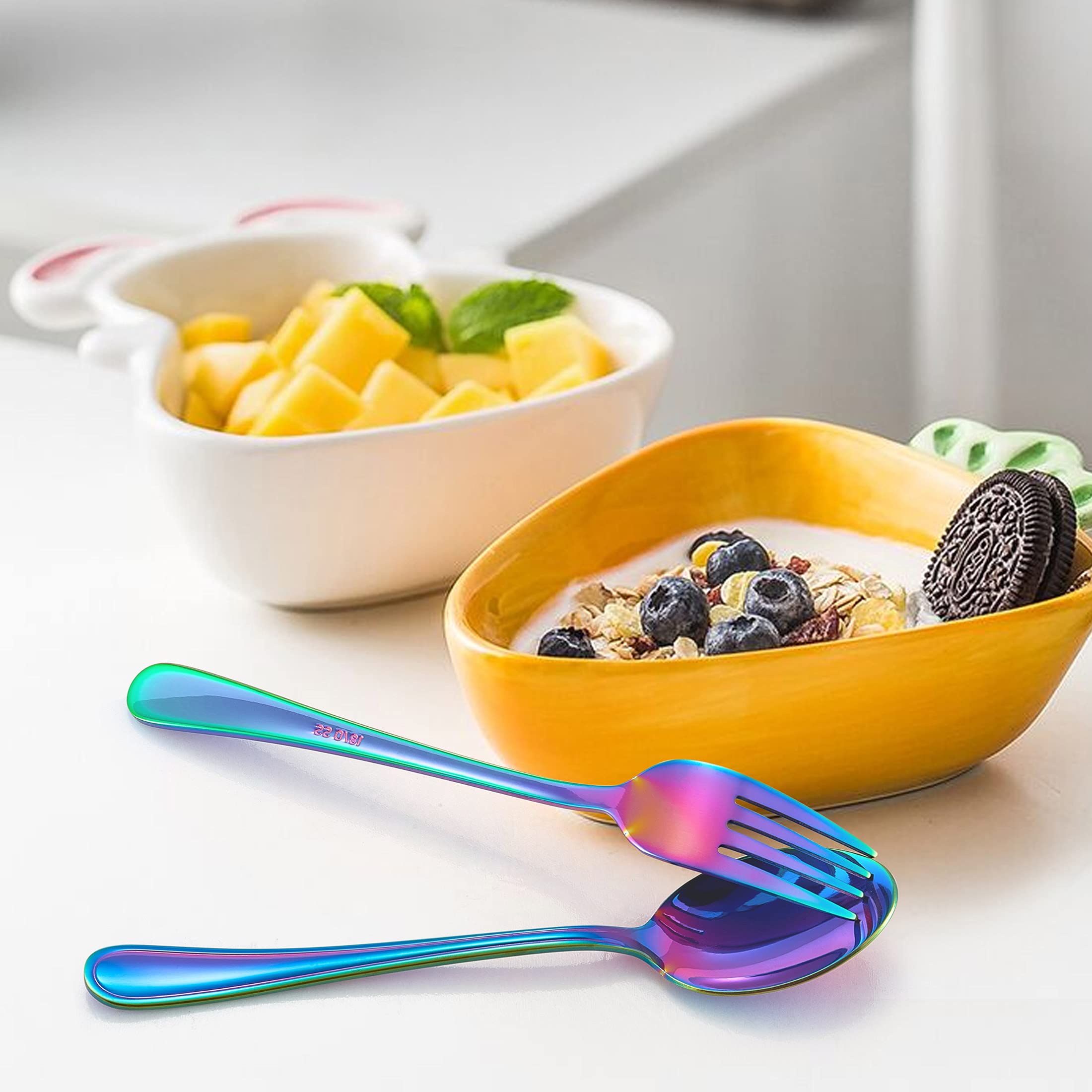 Foto 5 | Juego De 9 Cucharas Para Niños Pequeños Lianyu Rainbow De Acero Inoxidable - Venta Internacional.