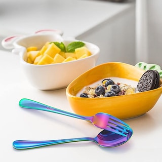 Foto 5 | Juego De 9 Cucharas Para Niños Pequeños Lianyu Rainbow De Acero Inoxidable - Venta Internacional.