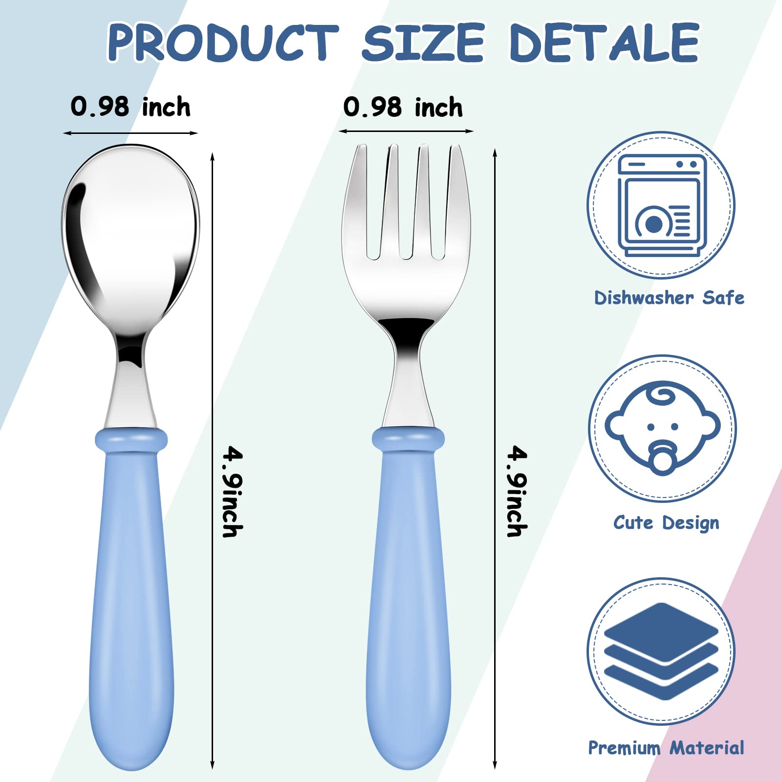 Foto 2 | Juego De Utensilios Para Niños Pequeños Honeydak, 24 Piezas, Acero Inoxidable - Venta Internacional.