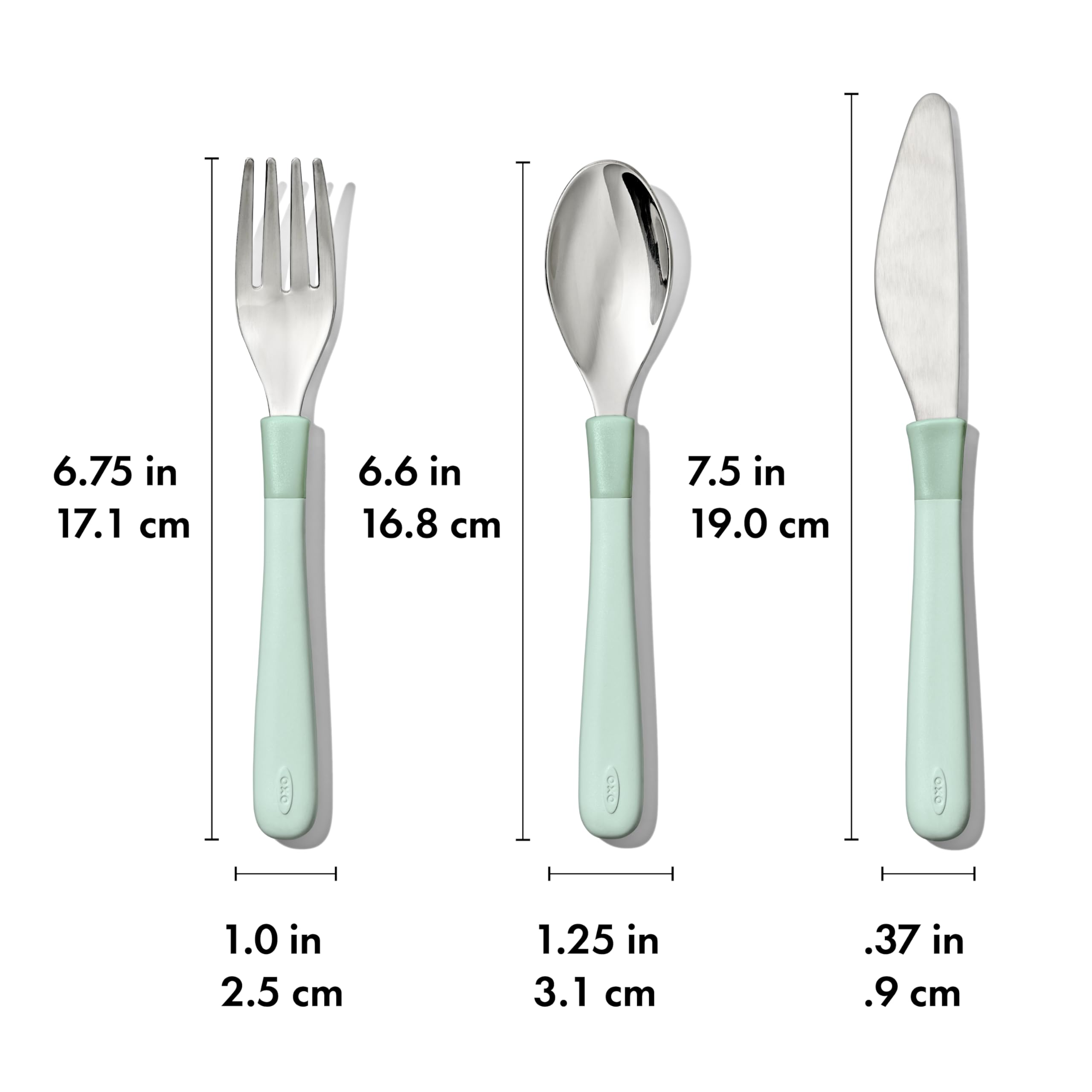 Foto 3 pulgar | Juego de Cubiertos Oxo Tot para Niños Grandes Acero Inoxidable Opal - Venta Internacional