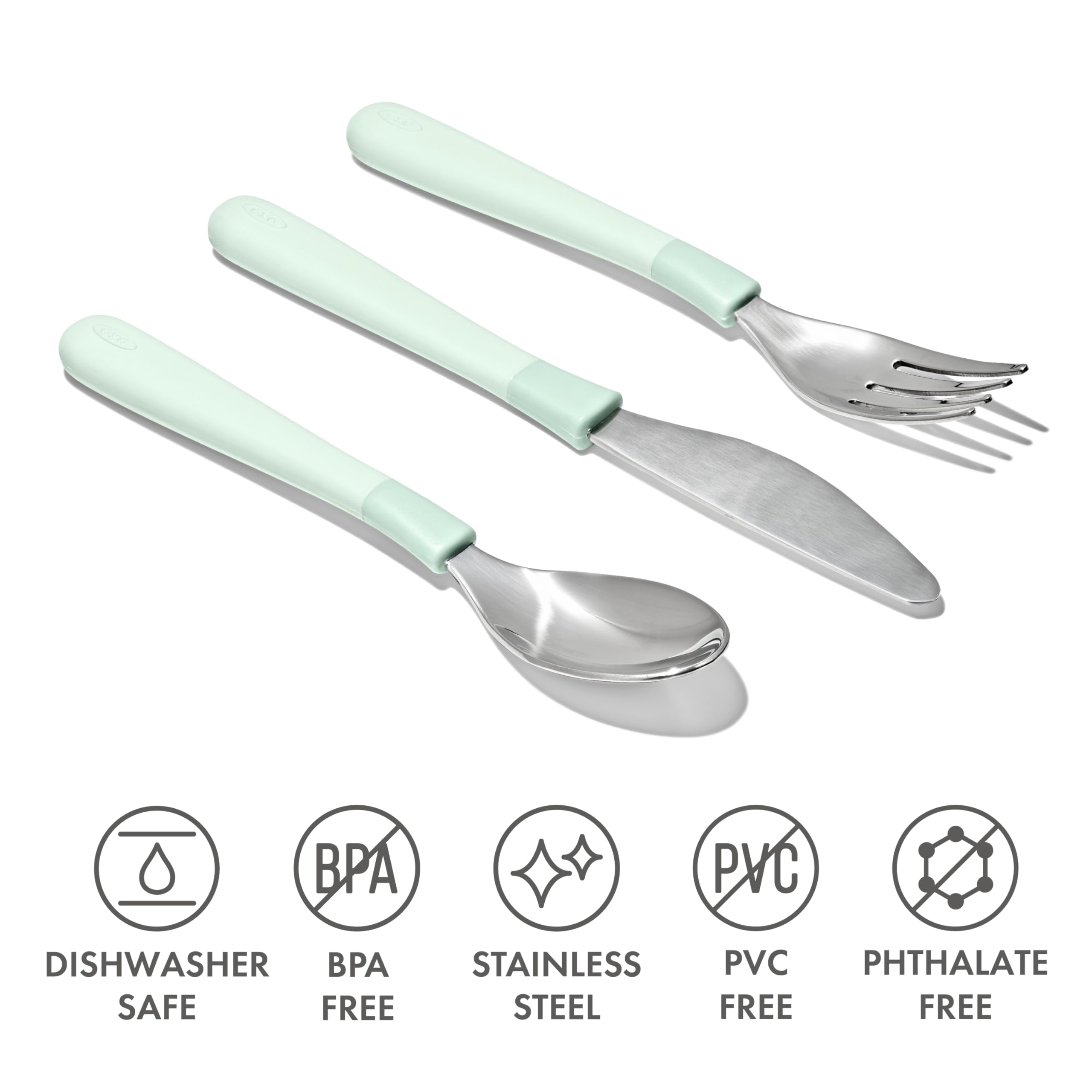 Foto 4 pulgar | Juego de Cubiertos Oxo Tot para Niños Grandes Acero Inoxidable Opal - Venta Internacional