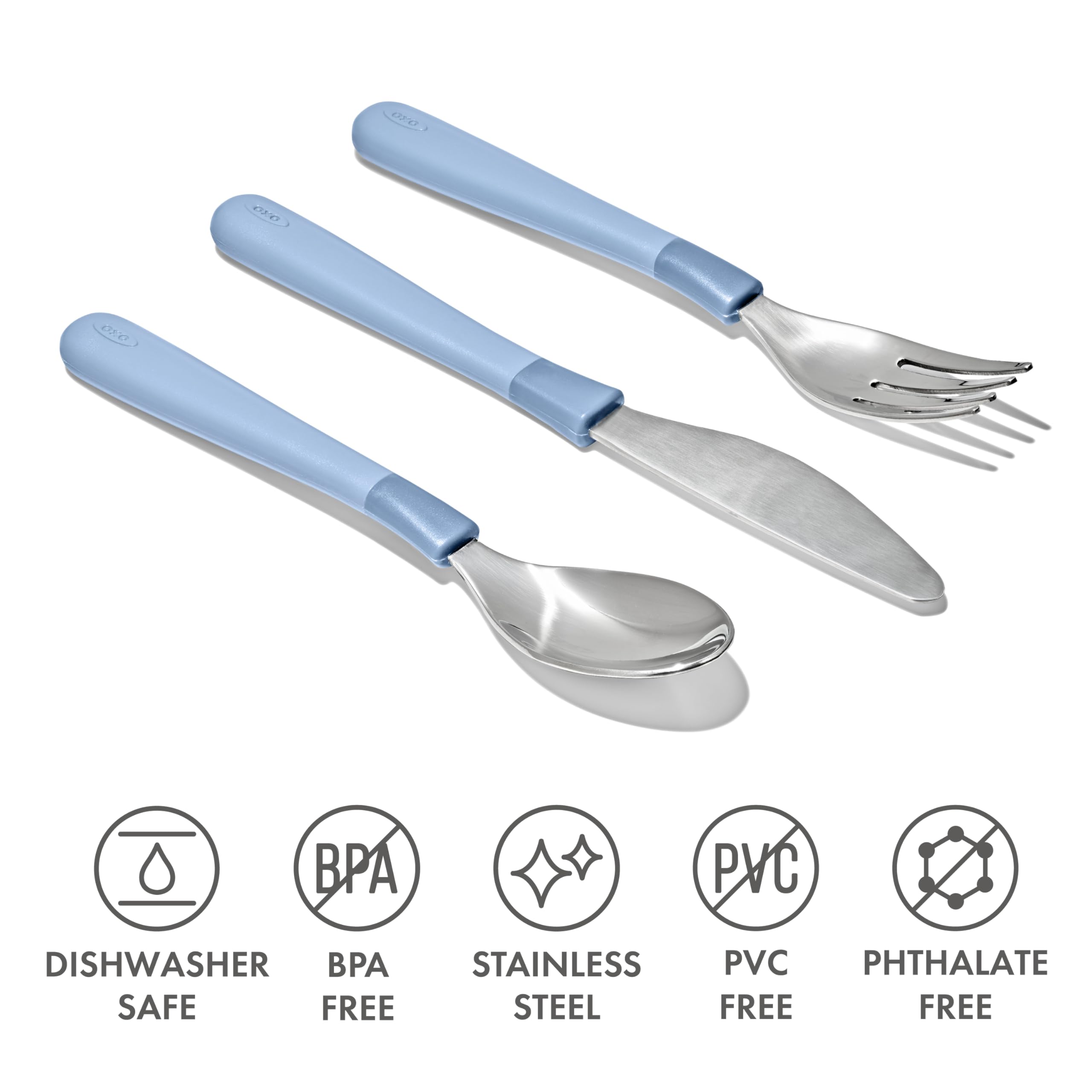 Foto 4 pulgar | Juego de Cubiertos Oxo Tot para Niños Grandes de Acero Inoxidable Dusk - Venta Internacional