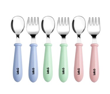 Foto 1 | Kit De Cubiertos Para Bebés Cuchara Tenedor Rosa, Verde Y Azul