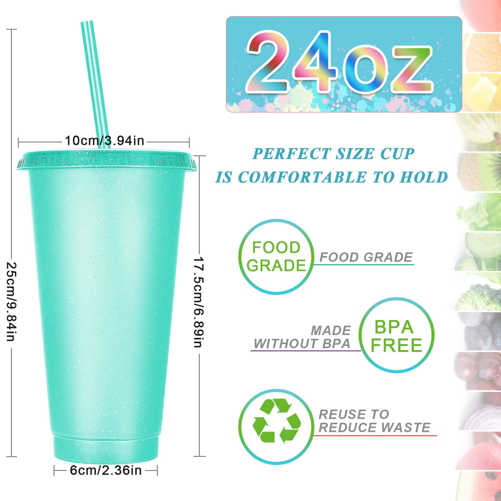 Foto 4 pulgar | Vaso Honeydak con Pajita y Tapa 700 ml 30 Piezas - Venta Internacional