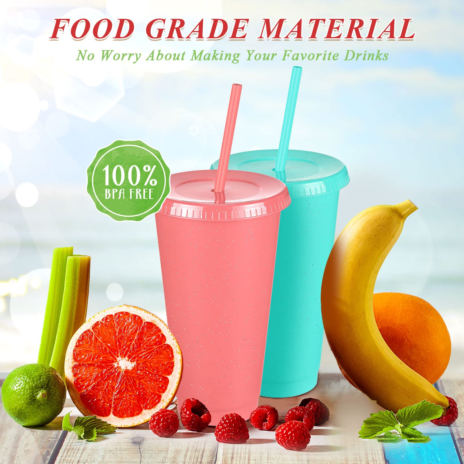 Foto 5 pulgar | Vaso Honeydak con Pajita y Tapa 700 ml 30 Piezas - Venta Internacional