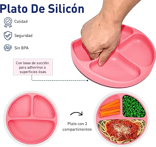 Foto 3 pulgar | Set de Alimentación Bluelander de Silicon 6 Piezas color Rosa