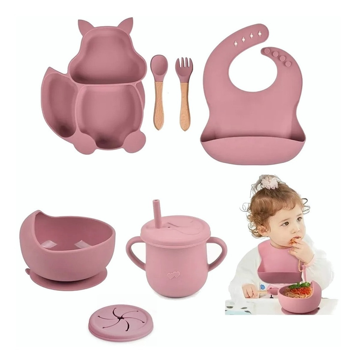 Set de Alimentación Funbu color Violeta 8 Piezas