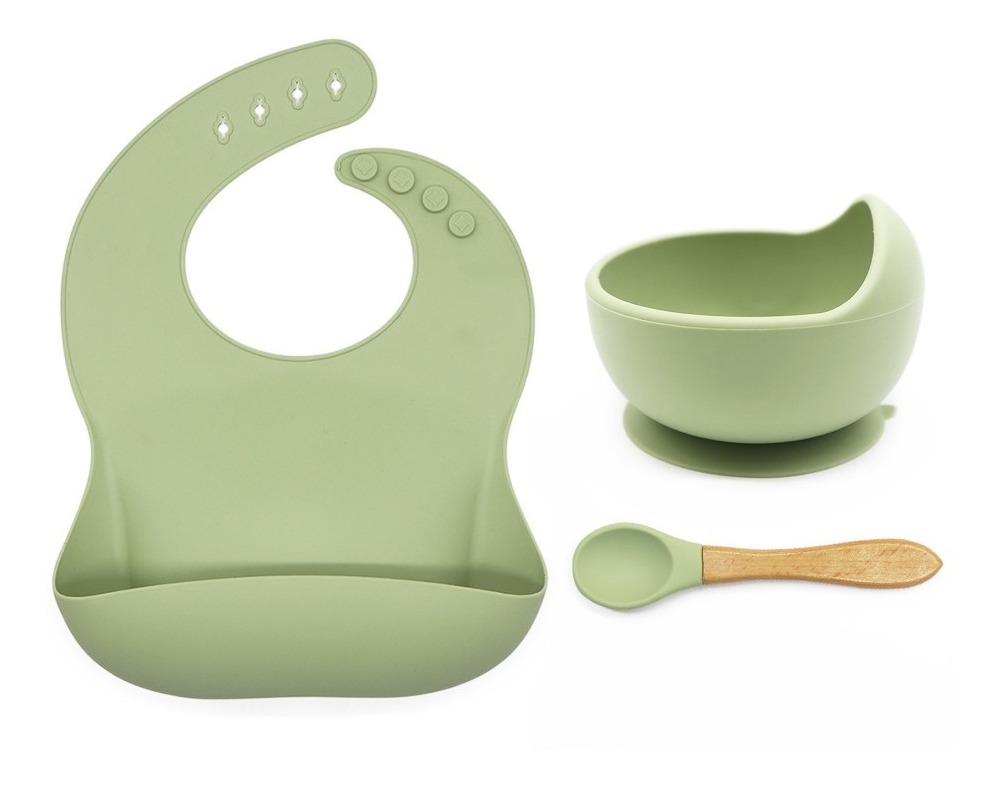 Set de Alimentación Funbu color Verde 3 Piezas