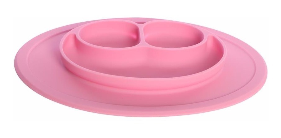 Foto 4 pulgar | Plato para Bebé FUNBU color Rosa Antiderrapante de Silicón con Cubiertos