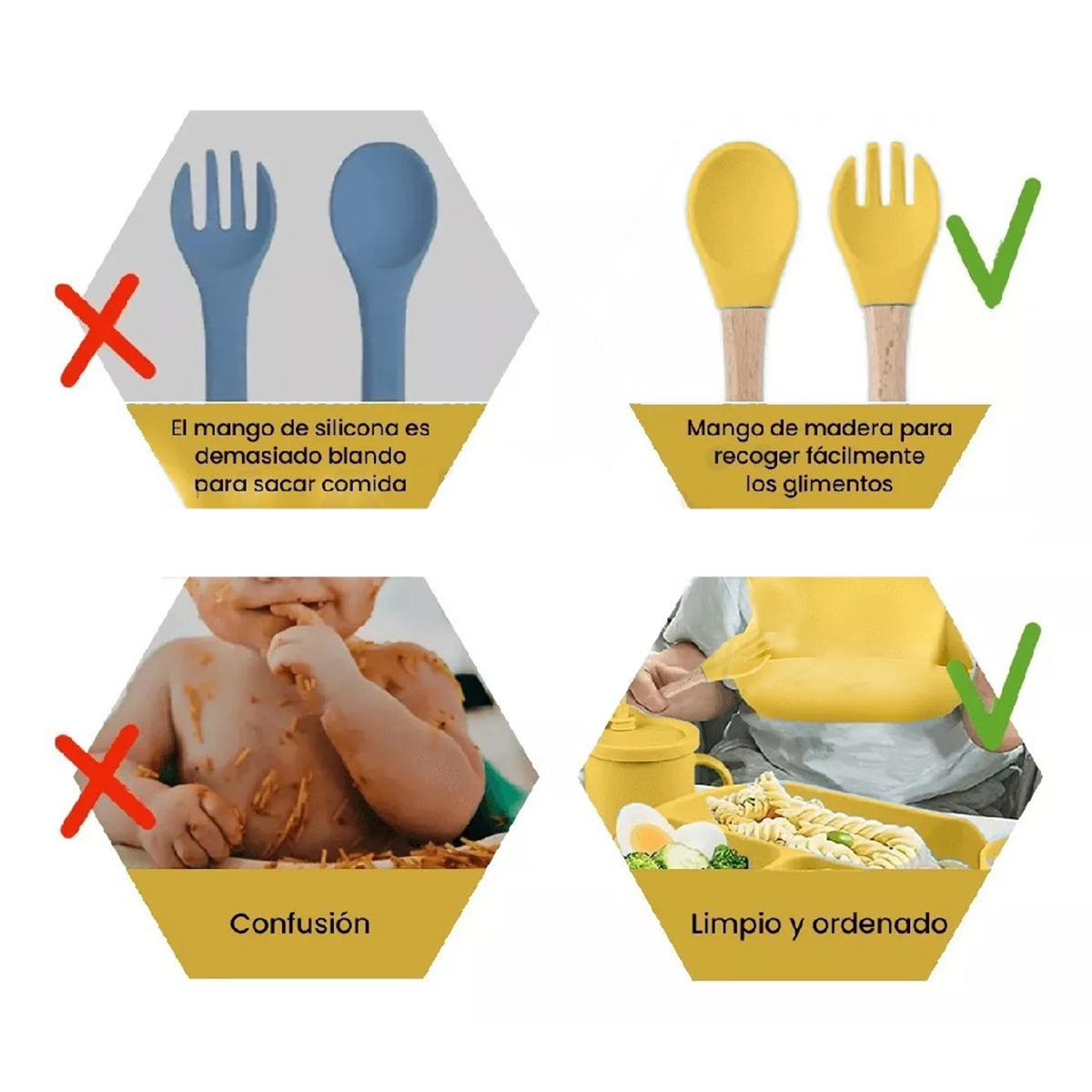 Foto 5 pulgar | Set HAPPY LIFE de Comida Bebé BPA Free Babero Plato Cubiertos y Vaso Entrenador 5 Piezas