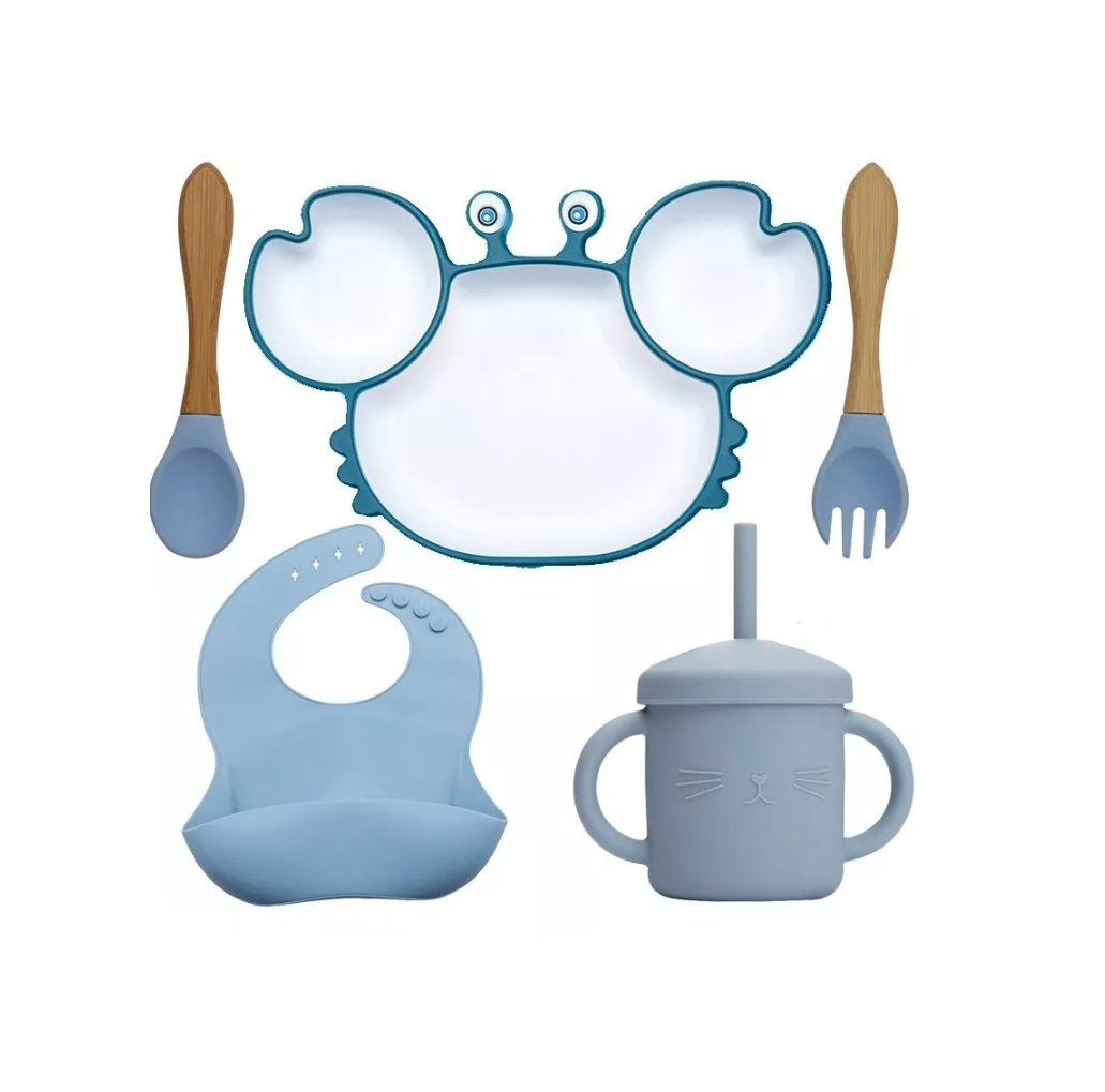 Set de Alimentación Belug Diseño Cangrejo Azul 6 Piezas