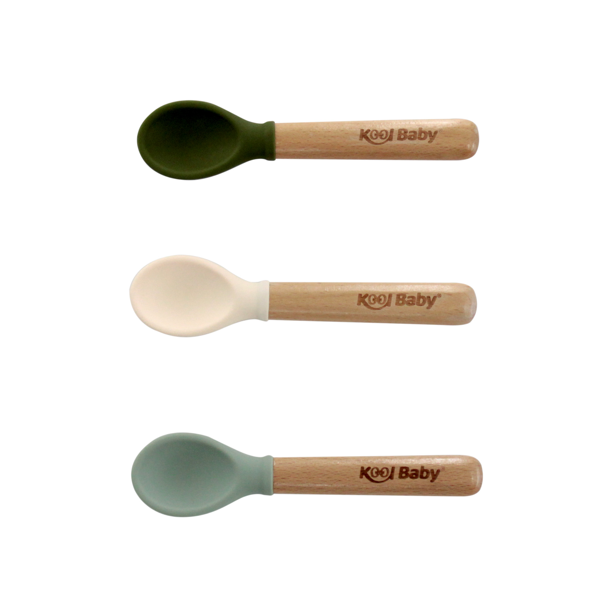 Juego de Cucharas de Madera para Bebé Kool Baby SC8-KB-C1 Multicolor