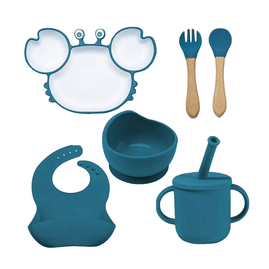 Set de Alimentación Belug color Azul 6 Piezas para Bebé