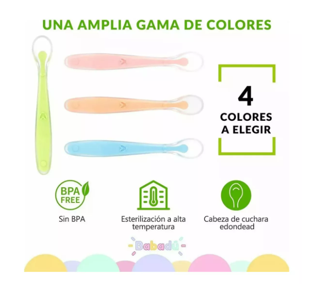 Foto 5 pulgar | Juego Silicona De Cucharas Para Bebes De 1 A 3 Años 4 Color Multiple Wünd