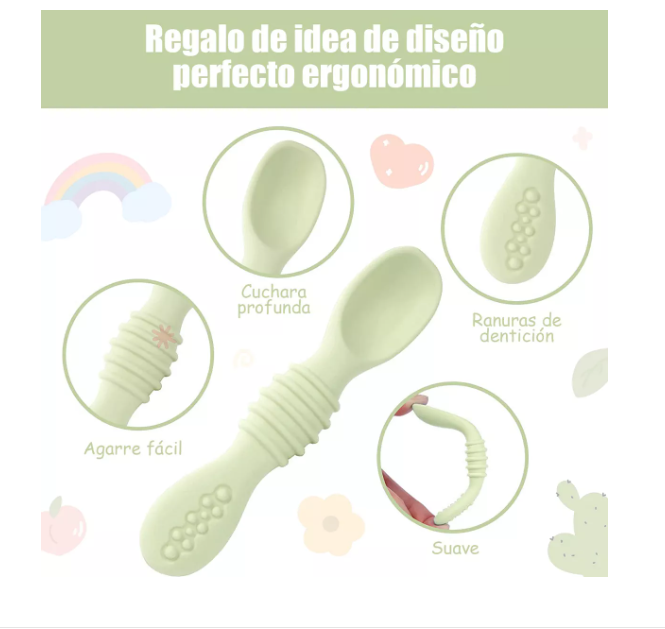 Foto 4 pulgar | Juego de Cucharas de Silicona Wünd para Bebés de 6 Piezas Etapa 1 y 2