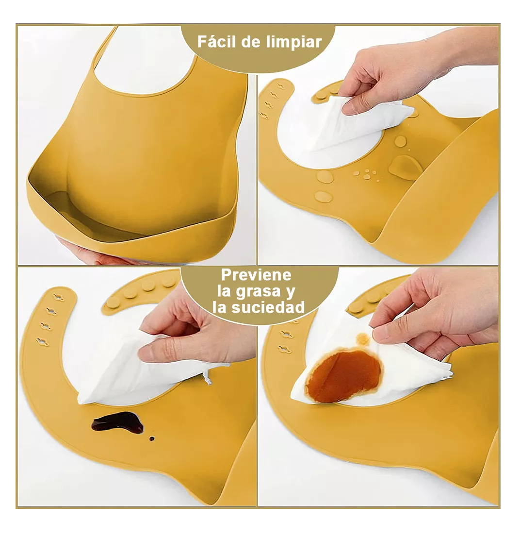 Foto 5 pulgar | Juego De Alimentación De Silicona Antideslizante Para Bebés Amarillo