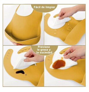 Foto 4 | Juego De Alimentación De Silicona Antideslizante Para Bebés Amarillo