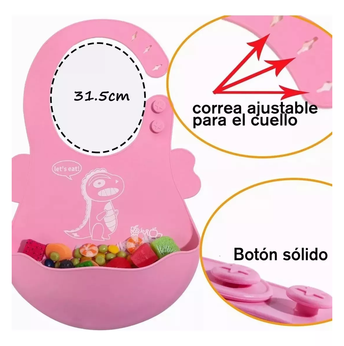 Foto 5 pulgar | Juego de Platos de Silicona Belug Antideslizante para Bebés  8 Piezas Rosa