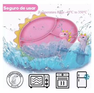 Foto 5 | Juego de Platos de Silicona Antideslizante Lab.G 8 Piezas Rosa