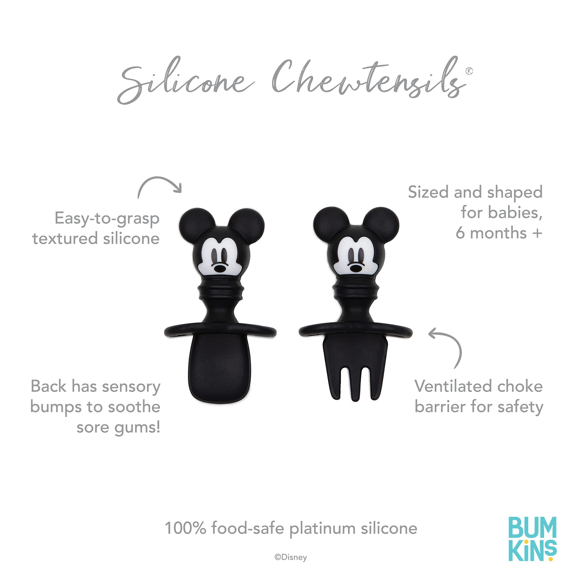 Foto 6 pulgar | Juego De Utensilios Para Masticar Bumkins Disney Baby Mickey Mouse, 6 M+ - Venta Internacional.
