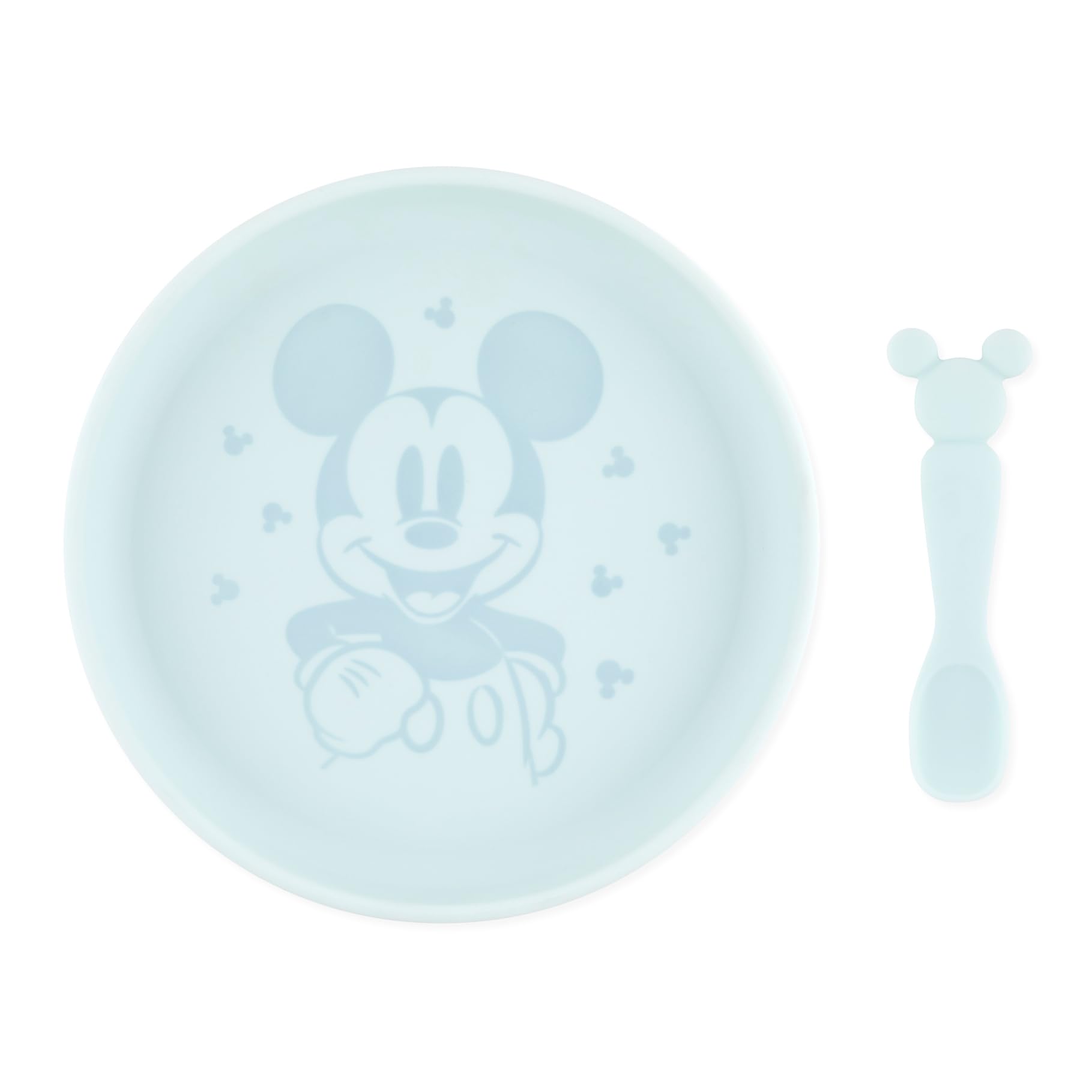 Foto 2 pulgar | Juego de Platos y Cucharas Bumkins Disney Baby Mickey Mouse de Silicona - Venta Internacional