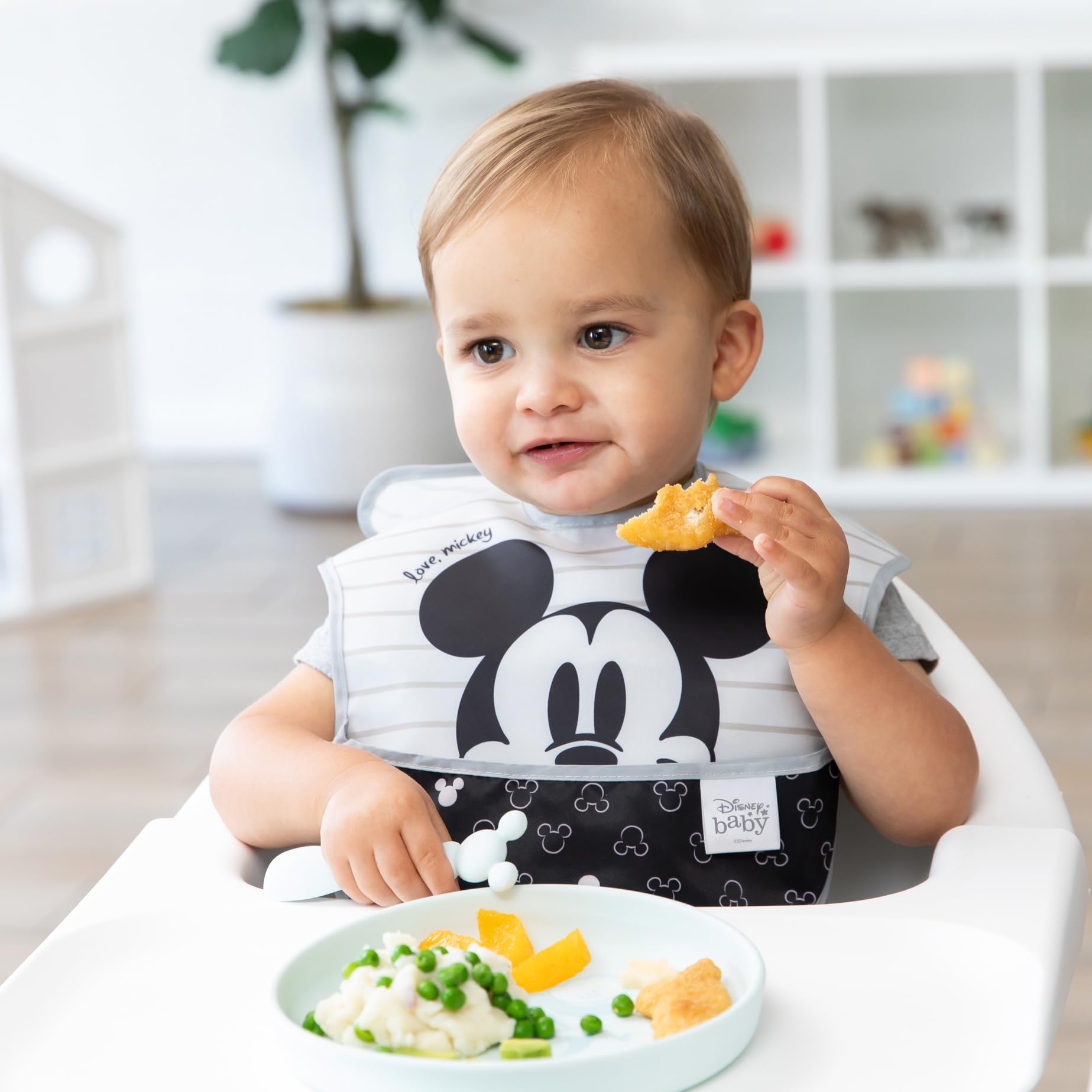 Foto 5 | Juego de Platos y Cucharas Bumkins Disney Baby Mickey Mouse de Silicona - Venta Internacional