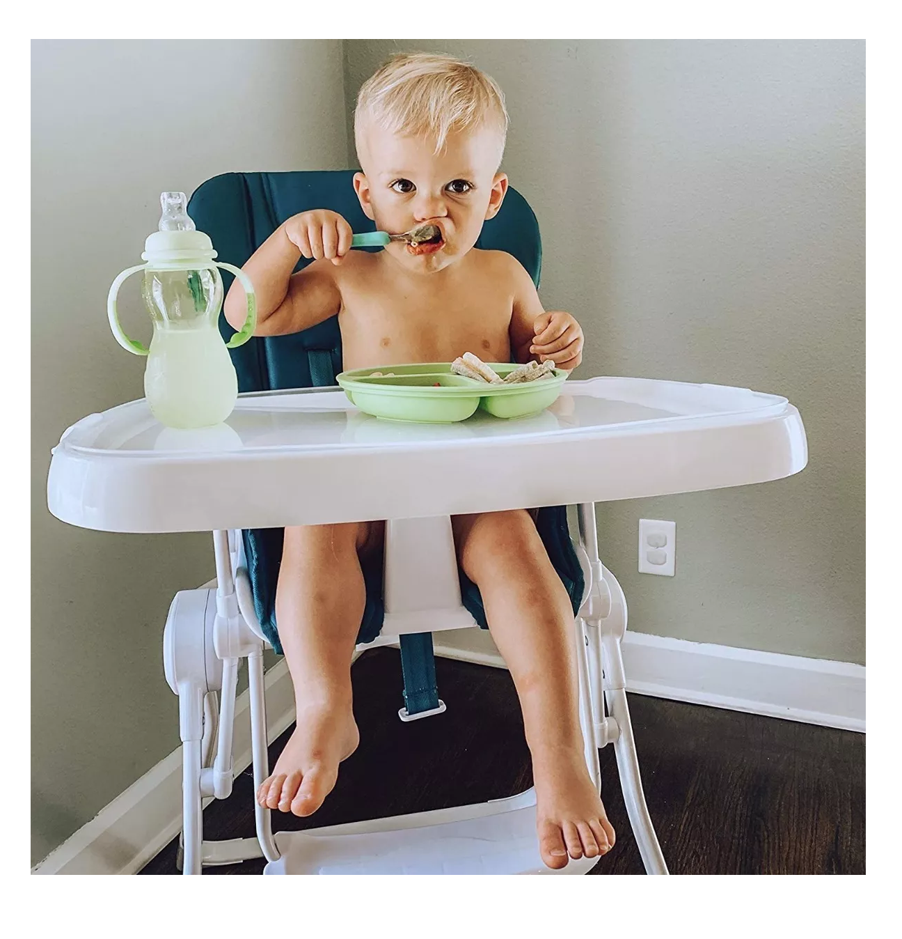 Foto 5 pulgar | Juego De 3 Platos De Silicona Para Niños Con Ventosa U Chef Color Beige/verde/rosa