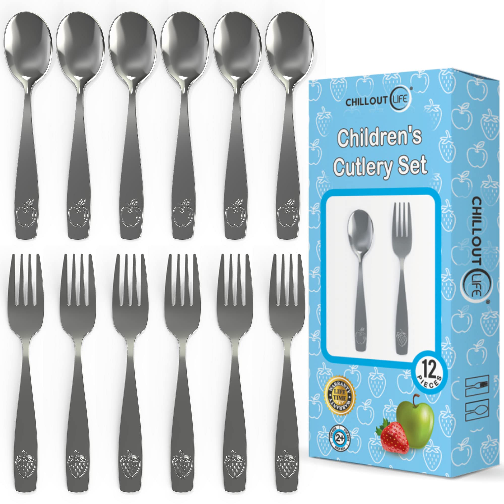 Foto 2 pulgar | Juego De Utensilios Chillout Life De Acero Inoxidable Para Niños, 12 Piezas - Venta Internacional.